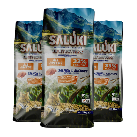 Somonlu Kedi Maması (Hem Kısır ve Hemde Kısır Olmayan Kediler İçin Özel Formüle Edilmiş) 3 X 15 Kg = 45 KG